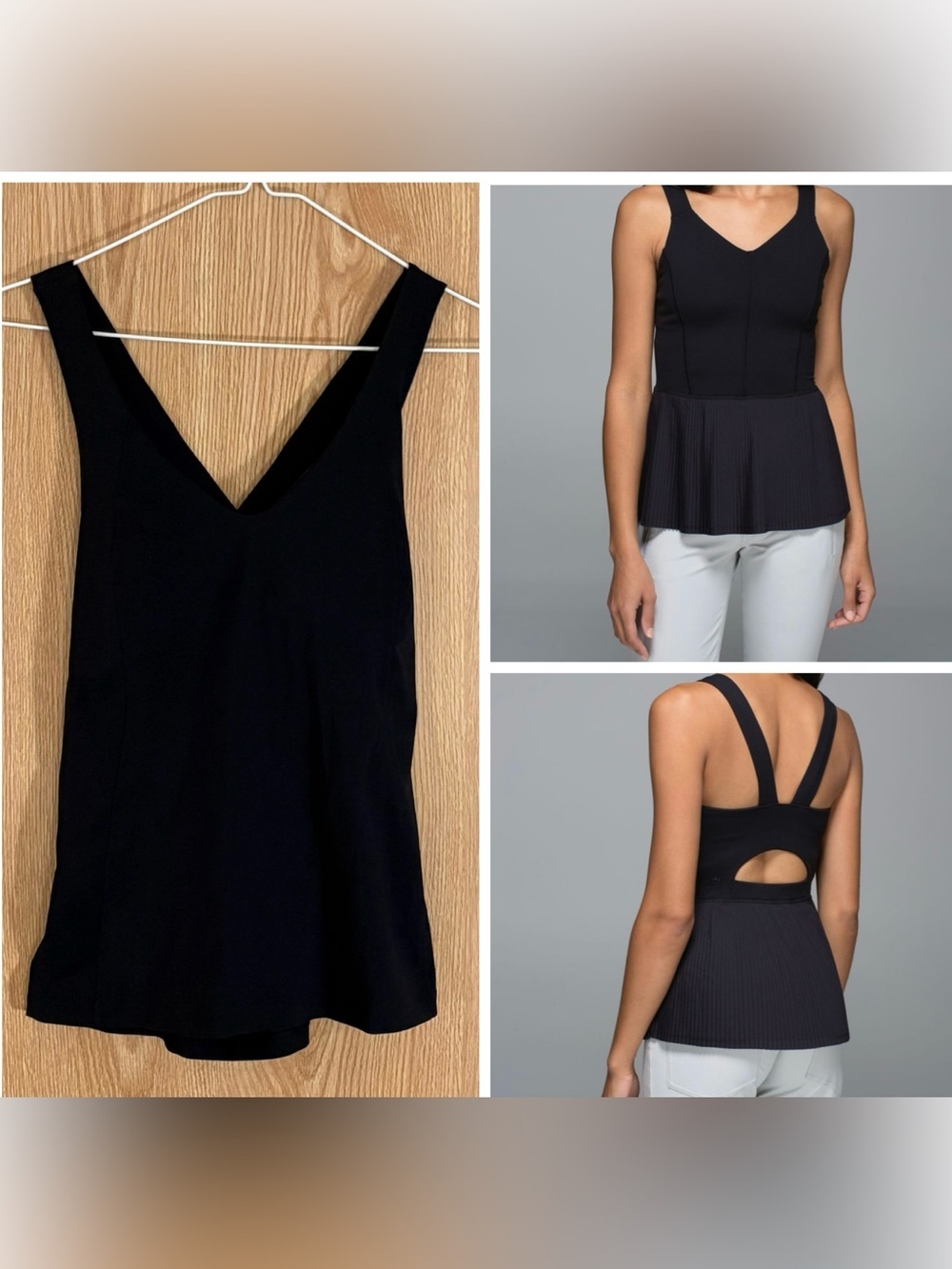 lululemon athletica Black City Peplum Tank